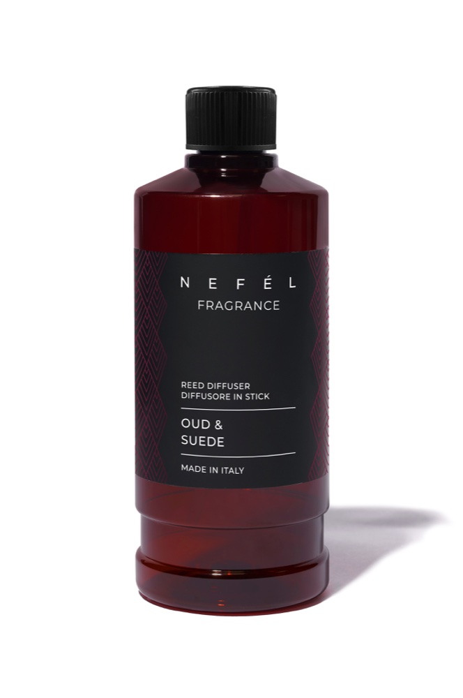 Nefel difuzor dišav s palčkami Oud & Suede 480 ml (polnilo)