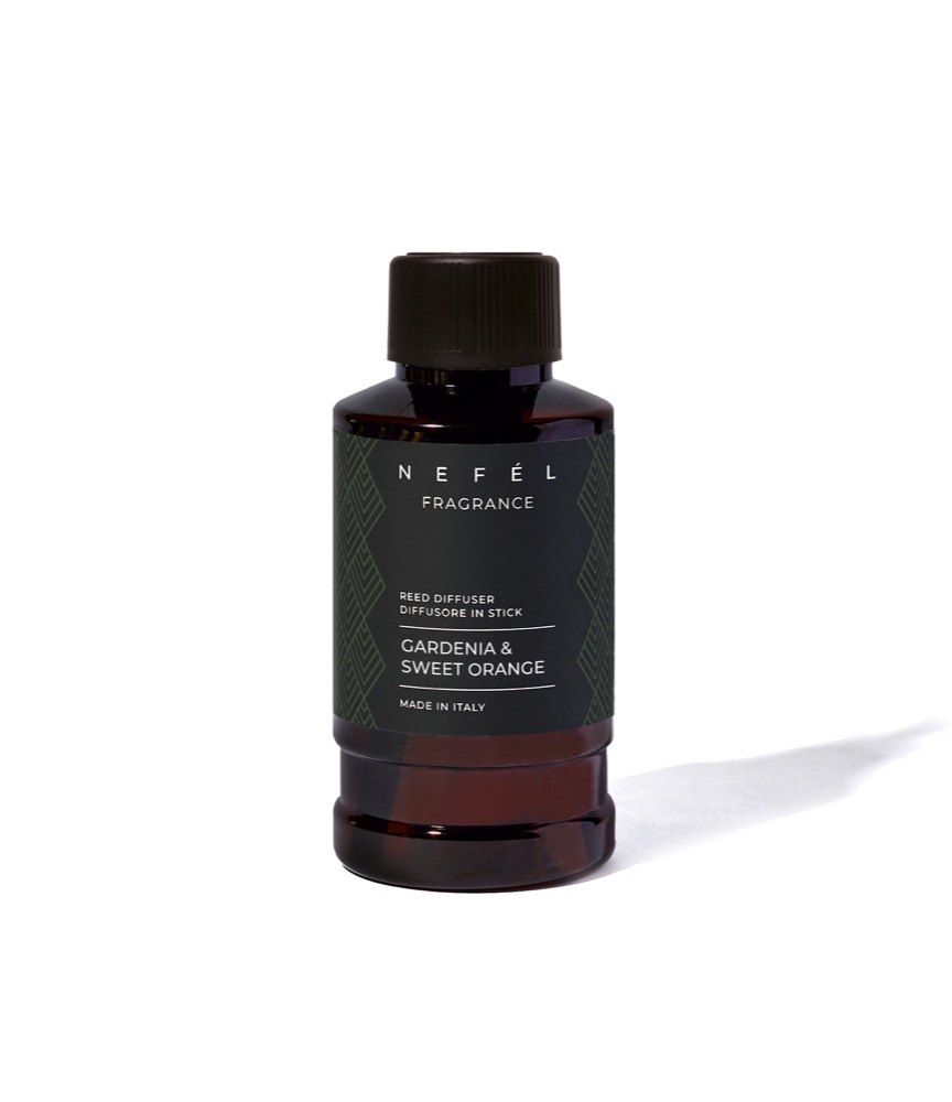 Nefel difuzor dišav s palčkami Gardenia & Sweet Orange 250 ml (polnilo)